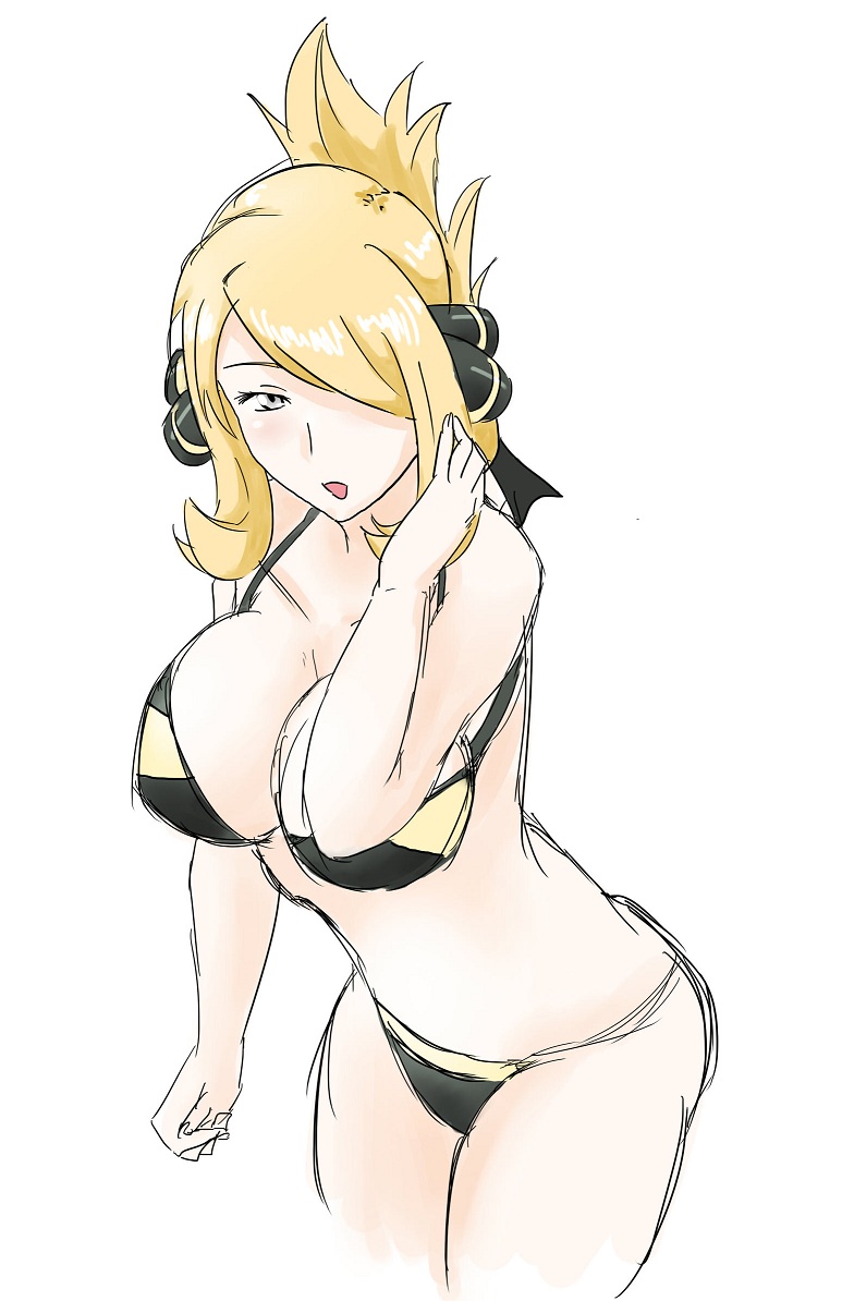 cynthia (pokemon and 1 more) drawn by saka_i_hirokadu