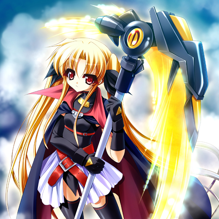 fate testarossa and bardiche (lyrical nanoha and 1 more) drawn by teruui