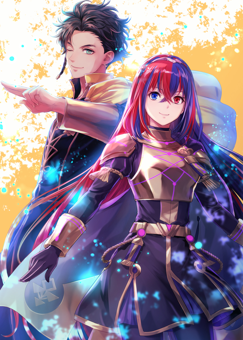 female alear and claude von riegan (fire emblem and 2 more) drawn by saku_(soreca49)