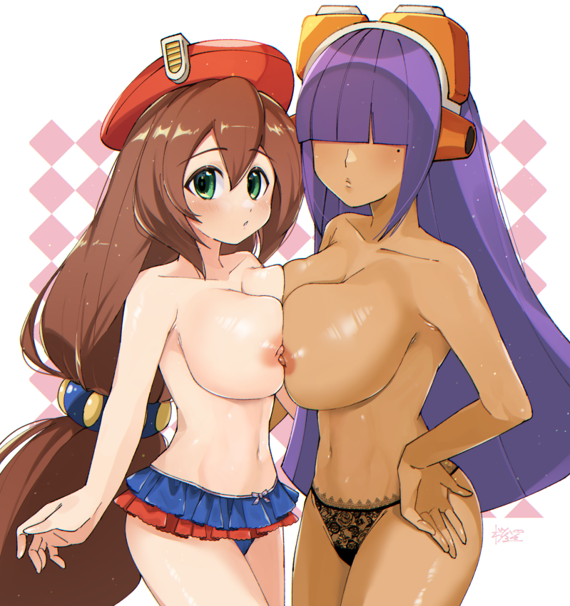 iris and layer (mega man and 1 more) drawn by sakuraba_(cerisier_x)