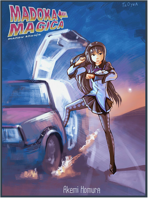 akemi homura (mahou shoujo madoka magica and 1 more) drawn by tr0yka