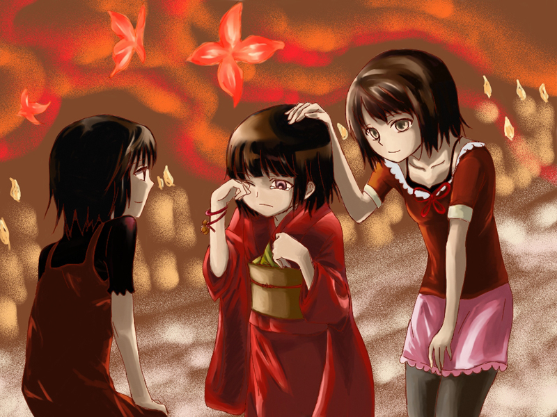 amakura mio, amakura mayu, and tachibana chitose (fatal frame and 1 more) drawn by akiha_035