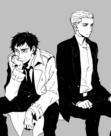 r daneel olivaw and elijah baley (the caves of steel) drawn by kurosuke_(nora)