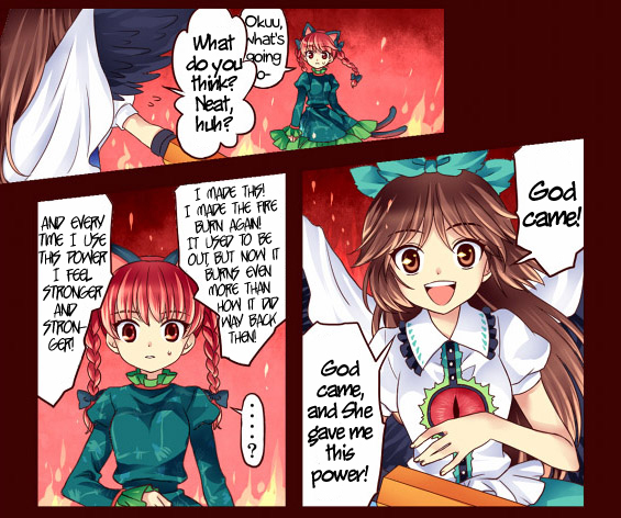kaenbyou rin and reiuji utsuho (touhou) drawn by mochiya_marosuke