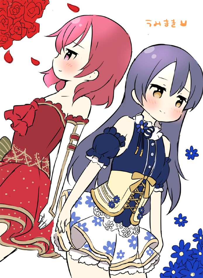 nishikino maki and sonoda umi (love live! and 2 more) drawn by saku_usako_(rabbit)