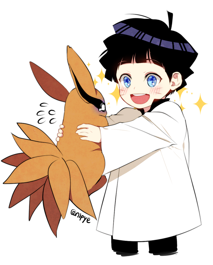 uzumaki himawari and kurama (naruto and 1 more) drawn by nipye
