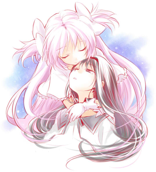 akemi homura, kaname madoka, and ultimate madoka (mahou shoujo madoka magica) drawn by kisaragi_mizu