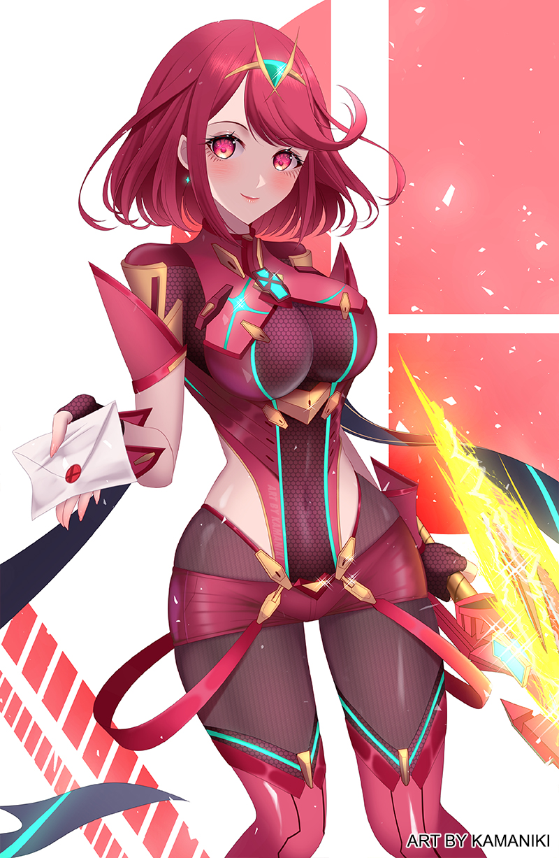 pyra (xenoblade chronicles and 2 more) drawn by kamaniki