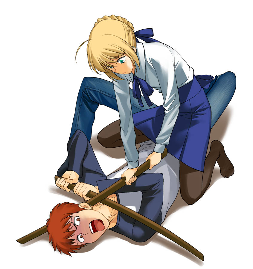 artoria pendragon, saber, and emiya shirou (fate and 1 more) drawn by a1_(initial-g)