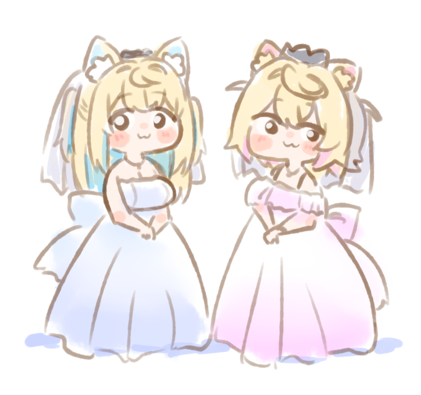 fuwawa abyssgard and mococo abyssgard (hololive and 1 more) drawn by nekoyama