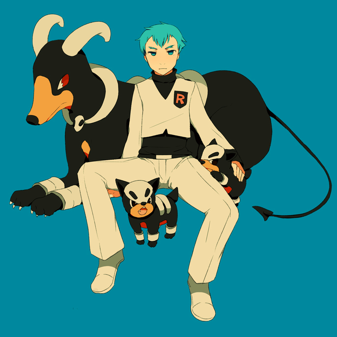houndoom, archer, and houndour (pokemon and 1 more) drawn by noe_yuuhi
