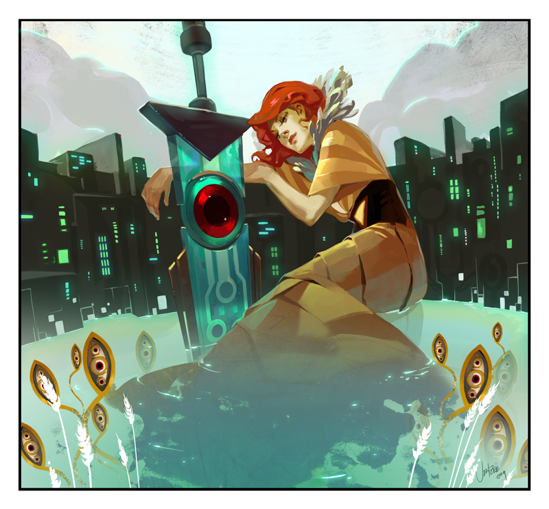 red and the transistor (transistor) drawn by jen_zee