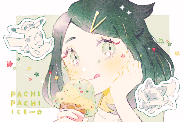 pikachu, sprigatito, and liko (pokemon and 1 more) drawn by ryokuno_green