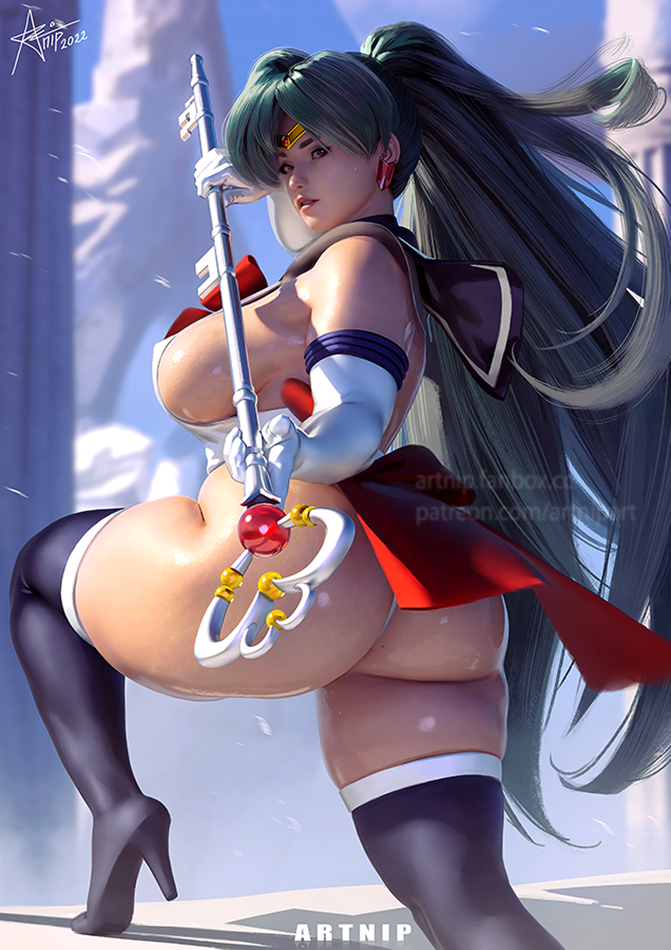 meiou setsuna and sailor pluto (bishoujo senshi sailor moon) drawn by artnip