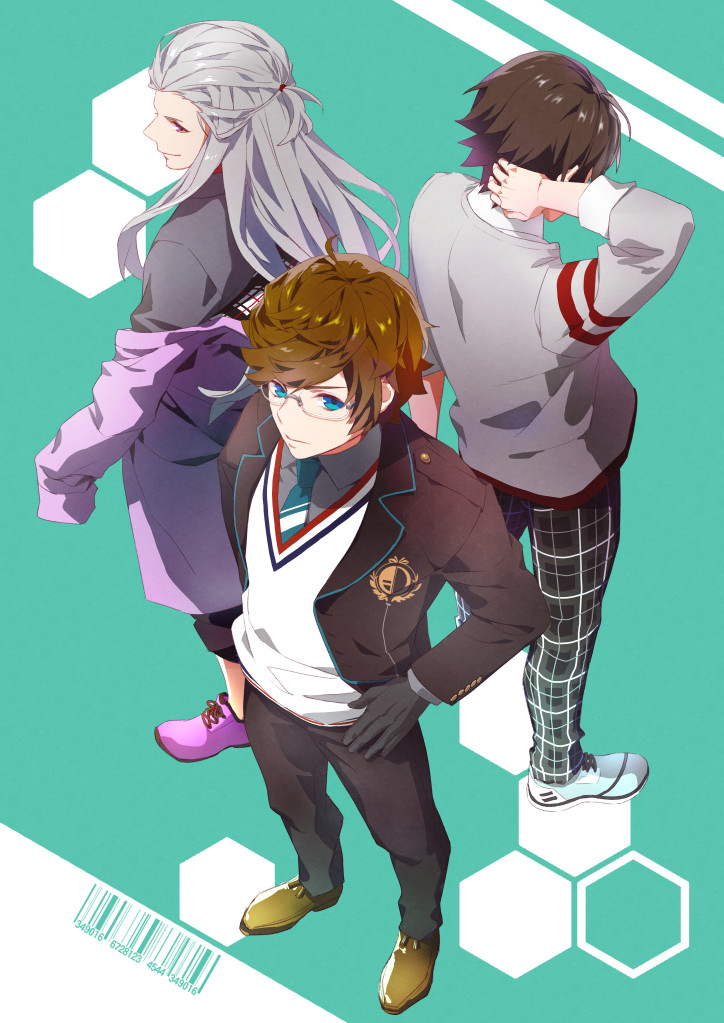 gyoubu souta, dazai mei, and ebana keito (charade maniacs) drawn by hexagonics