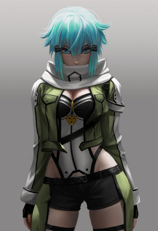 sinon (sword art online) drawn by user_mim3719