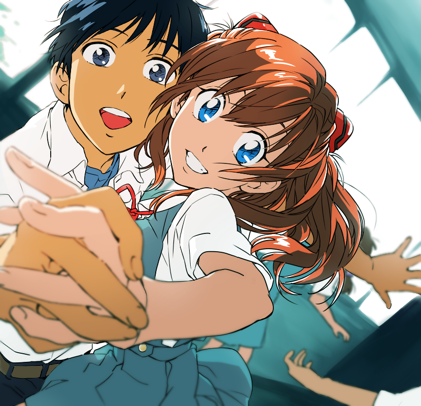 souryuu asuka langley and ikari shinji (neon genesis evangelion and 2 more) drawn by noromahiko