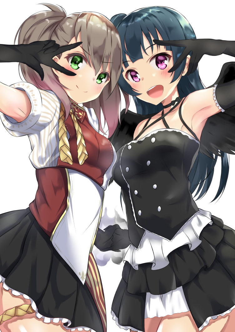 tsushima yoshiko and york (azur lane and 2 more) drawn by koda_(k-works)