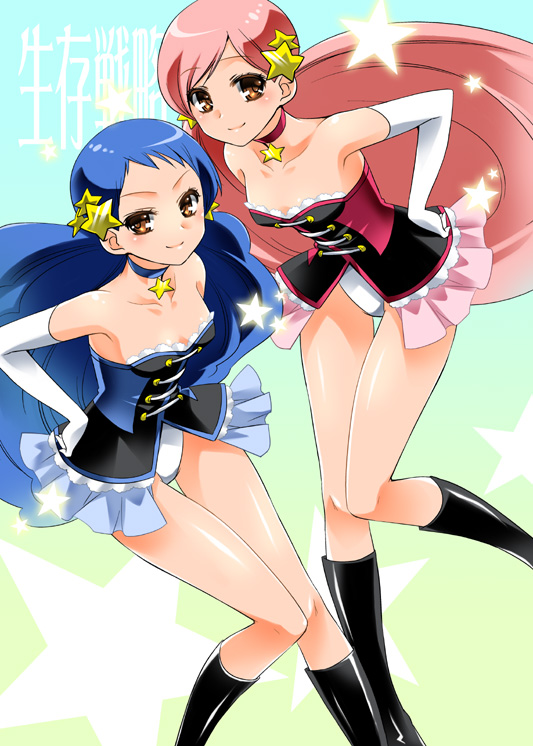 utada hikari and isora hibari (mawaru penguindrum) drawn by amagai_yukino