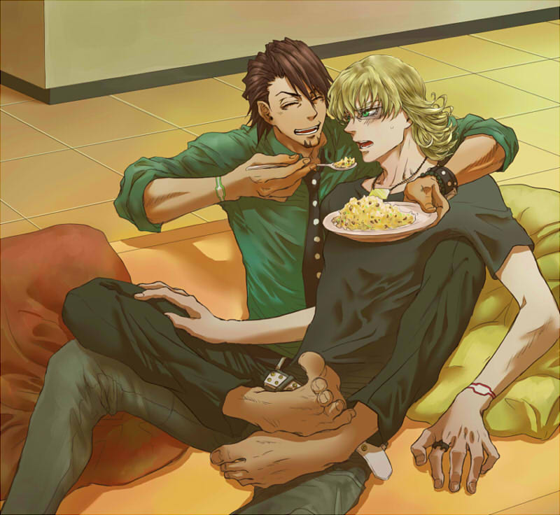 barnaby brooks jr. and kaburagi t. kotetsu (tiger & bunny) drawn by kinopipiko