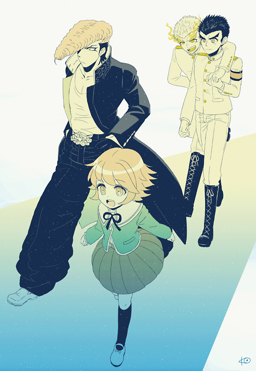 fujisaki chihiro, ishimaru kiyotaka, owada mondo, and ishida (danganronpa and 1 more) drawn by koracoid