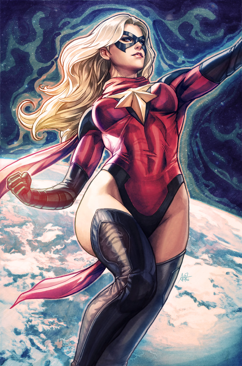 ms. marvel and carol danvers (marvel) drawn by stanley_lau