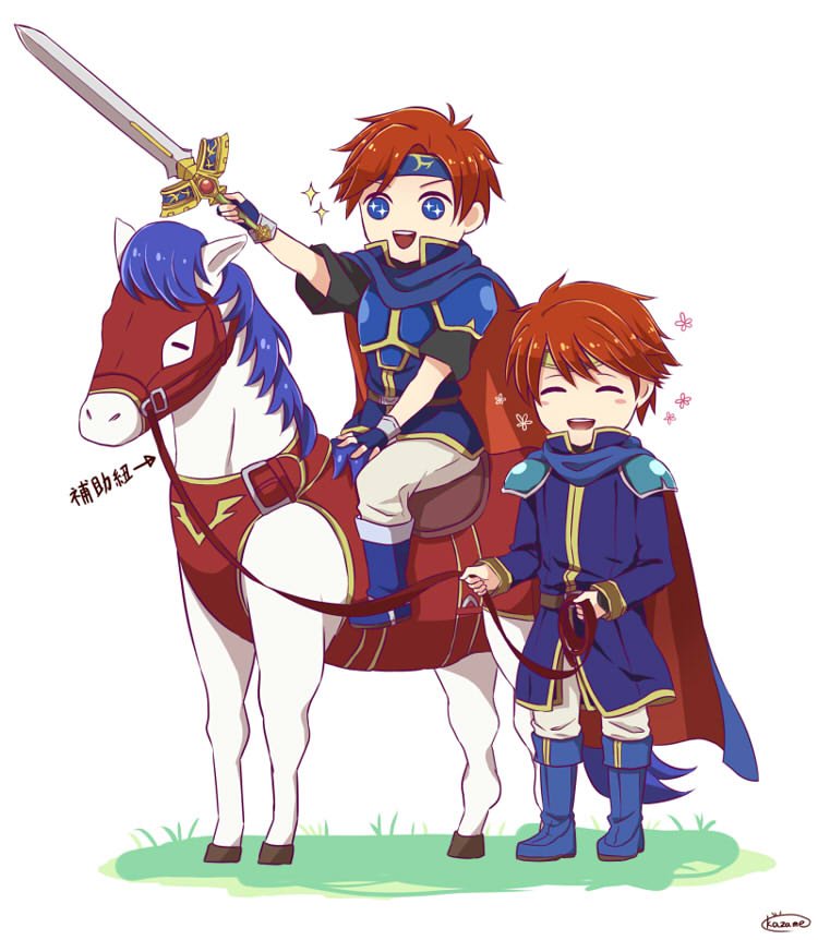 roy and eliwood (fire emblem and 3 more) drawn by taiga_kazame
