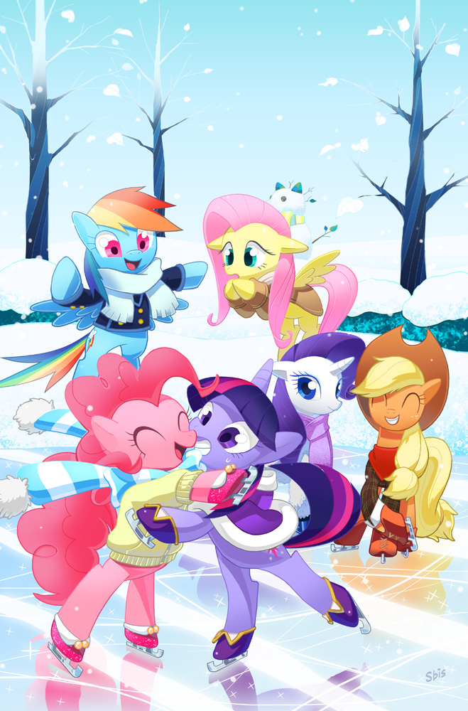twilight sparkle, fluttershy, rainbow dash, pinkie pie, rarity, and 1 more (my little pony and 1 more) drawn by brass_stars