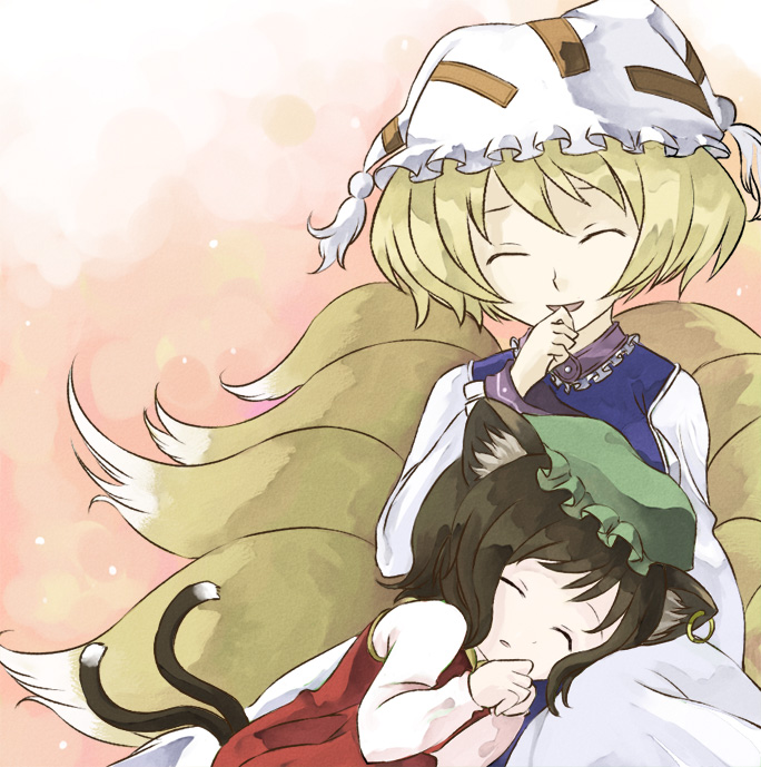 yakumo ran and chen (touhou) drawn by ichii_(retroco)
