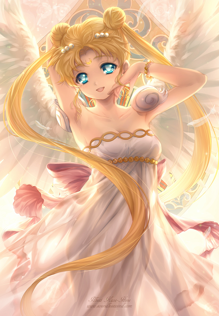 tsukino usagi and princess serenity (bishoujo senshi sailor moon) drawn by kaze-hime
