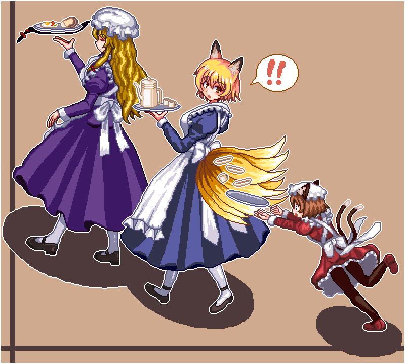 yakumo yukari, yakumo ran, and chen (touhou) drawn by unk_kyouso