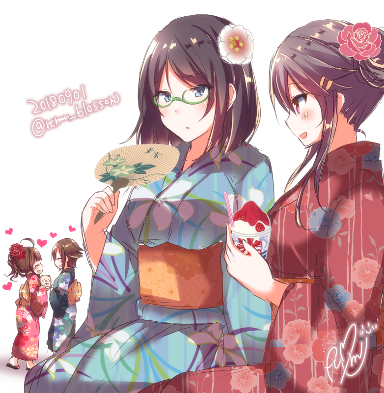 kongou, haruna, hiei, and kirishima (kantai collection) drawn by sakura_romu