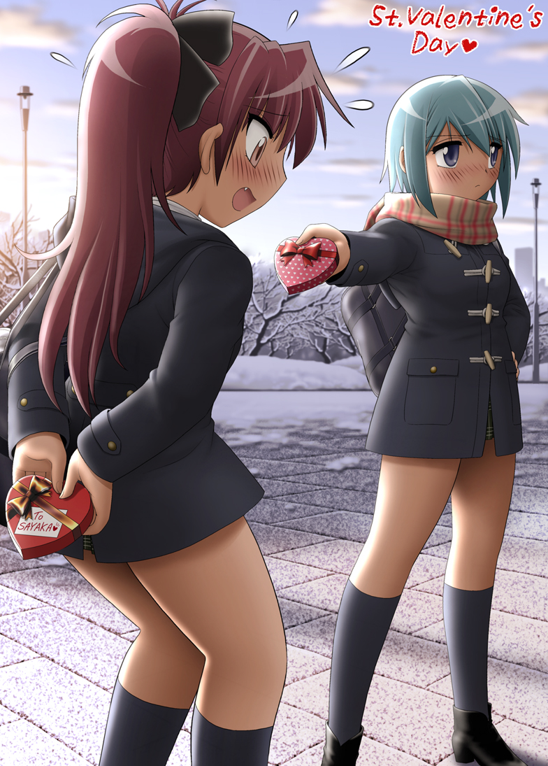 miki sayaka and sakura kyoko (mahou shoujo madoka magica) drawn by shingyouji_tatsuya