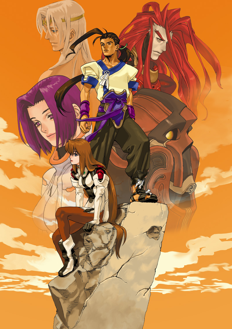 elhaym van houten, fei fong wong, miang hawwa, id, krelian, and 1 more (xenogears) drawn by sonomoto_shinzou_(natsume_kyouji)