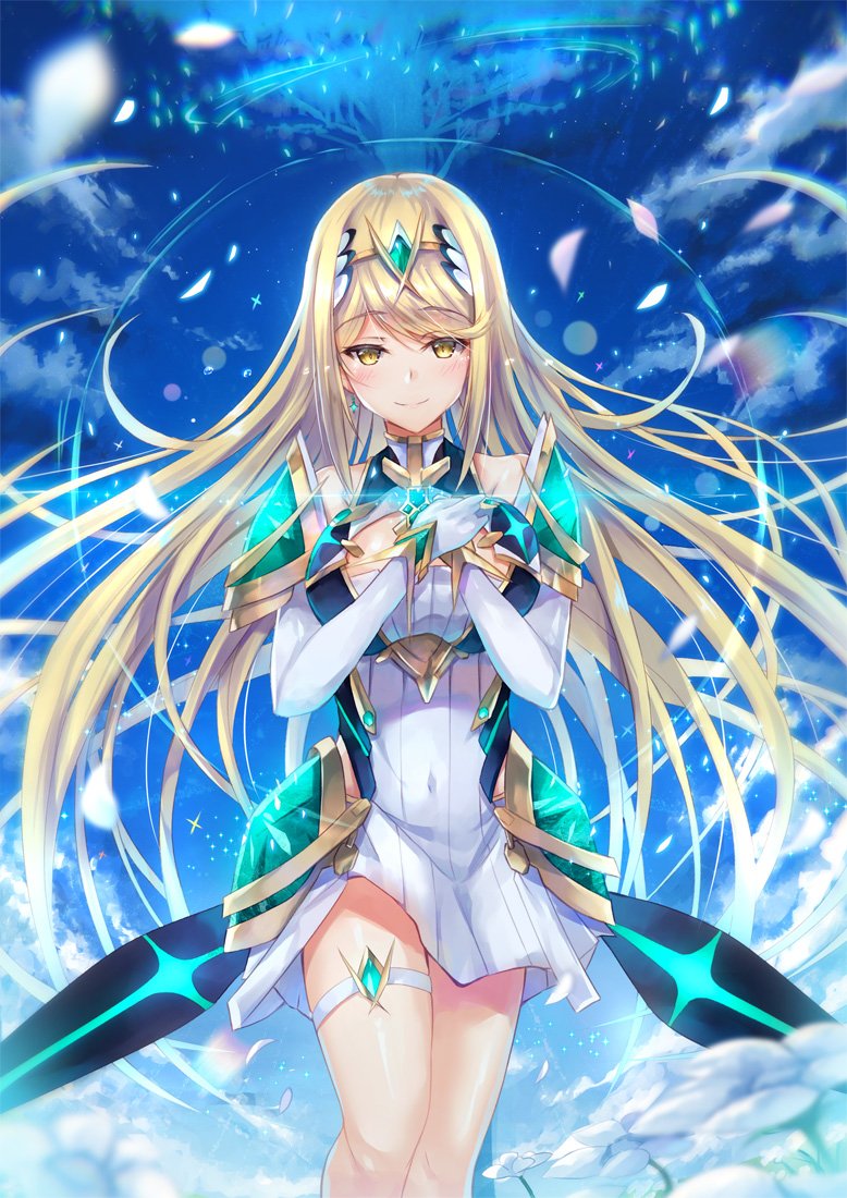 mythra (xenoblade chronicles and 1 more) drawn by inoue_takuya_(tactactak)