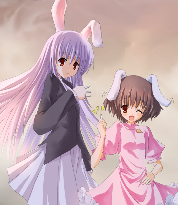reisen udongein inaba and inaba tewi (touhou) drawn by nomisuga_orz