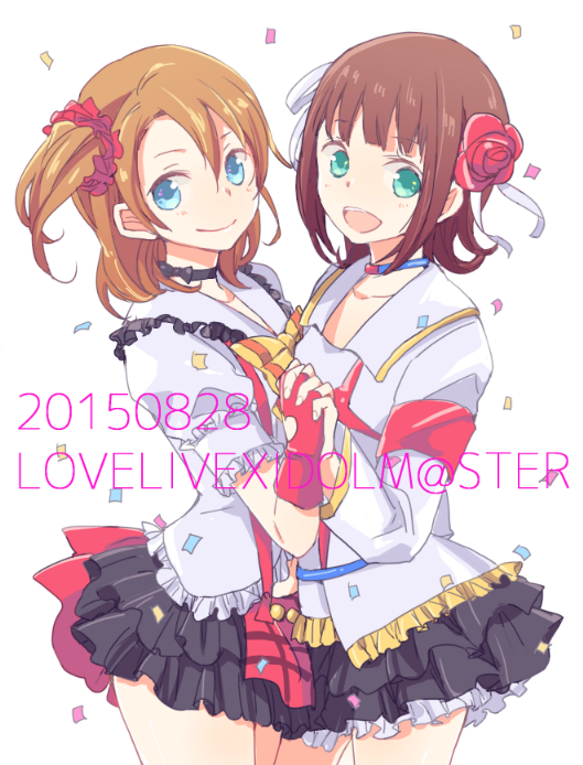 amami haruka and kosaka honoka (idolmaster and 4 more) drawn by tenjin_(ahan)