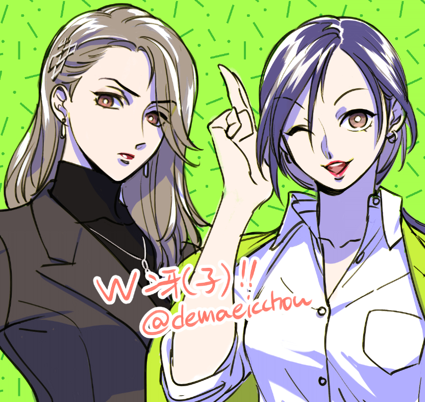 niijima sae and takami saeko (persona and 2 more) drawn by bacher