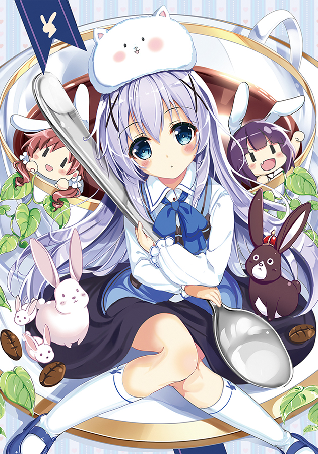 kafuu chino, tippy, jouga maya, natsu megumi, and anko (gochuumon wa usagi desu ka?) drawn by akabane_(zebrasmise) and neki_(wakiko)