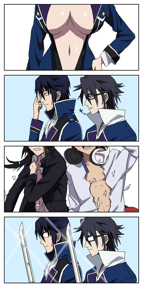 fushimi saruhiko, yata misaki, awashima seri, yatogami kurou, and munakata reishi (k-project) drawn by gyess963