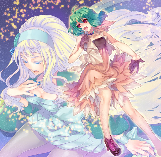 sheryl nome and ranka lee (macross and 1 more) drawn by tenkuu_sphere