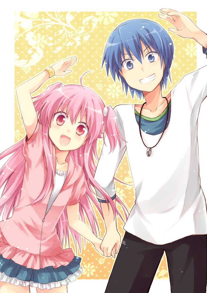 yui and hinata hideki (angel beats!) drawn by kousetsu