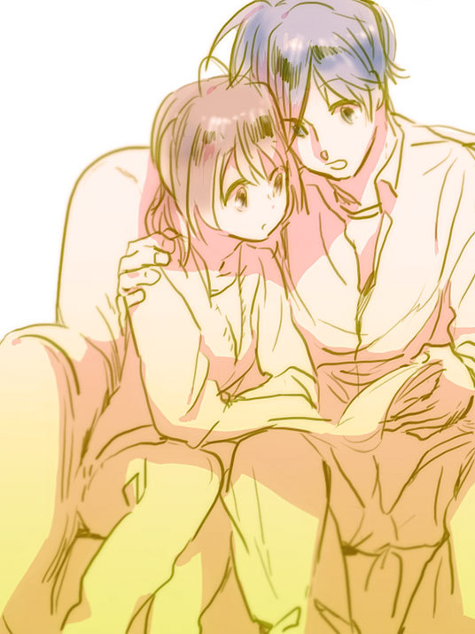 furukawa nagisa and okazaki tomoya (clannad) drawn by chiko_(beroro)