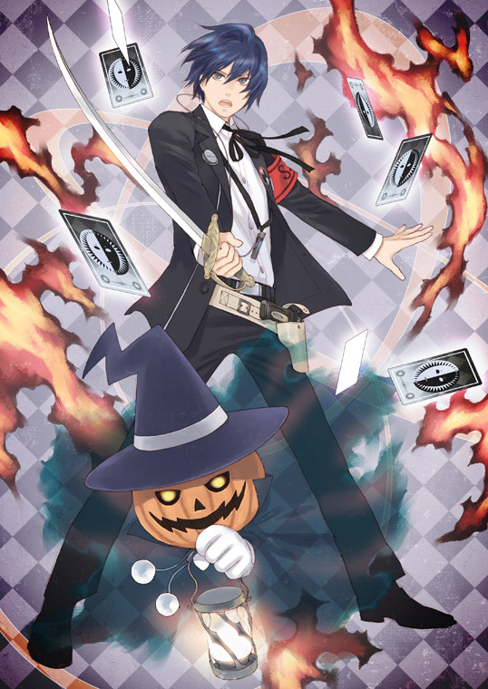 yuuki makoto and pyro jack (persona and 1 more) drawn by hitaki_(tempo)