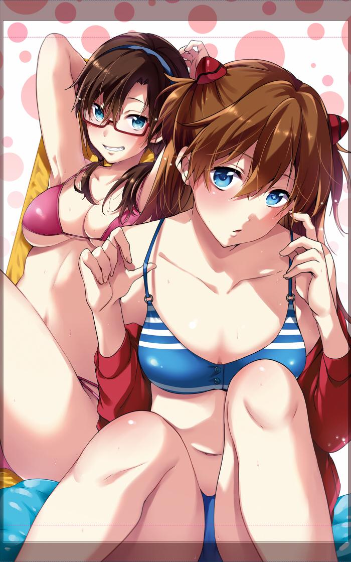 souryuu asuka langley and makinami mari illustrious (neon genesis evangelion and 1 more) drawn by shouno_kotarou