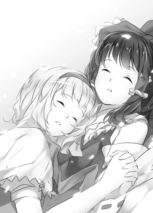 hakurei reimu and alice margatroid (touhou) drawn by weee_(raemz)