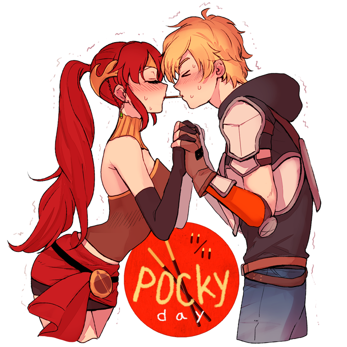 pyrrha nikos and jaune arc (rwby) drawn by sora_(efr)