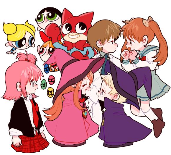 buttercup, blossom, bubbles, chocolat meilleure, vanilla mieux, and 3 more (powerpuff girls and 4 more) drawn by jingle_(dlstmv_787)