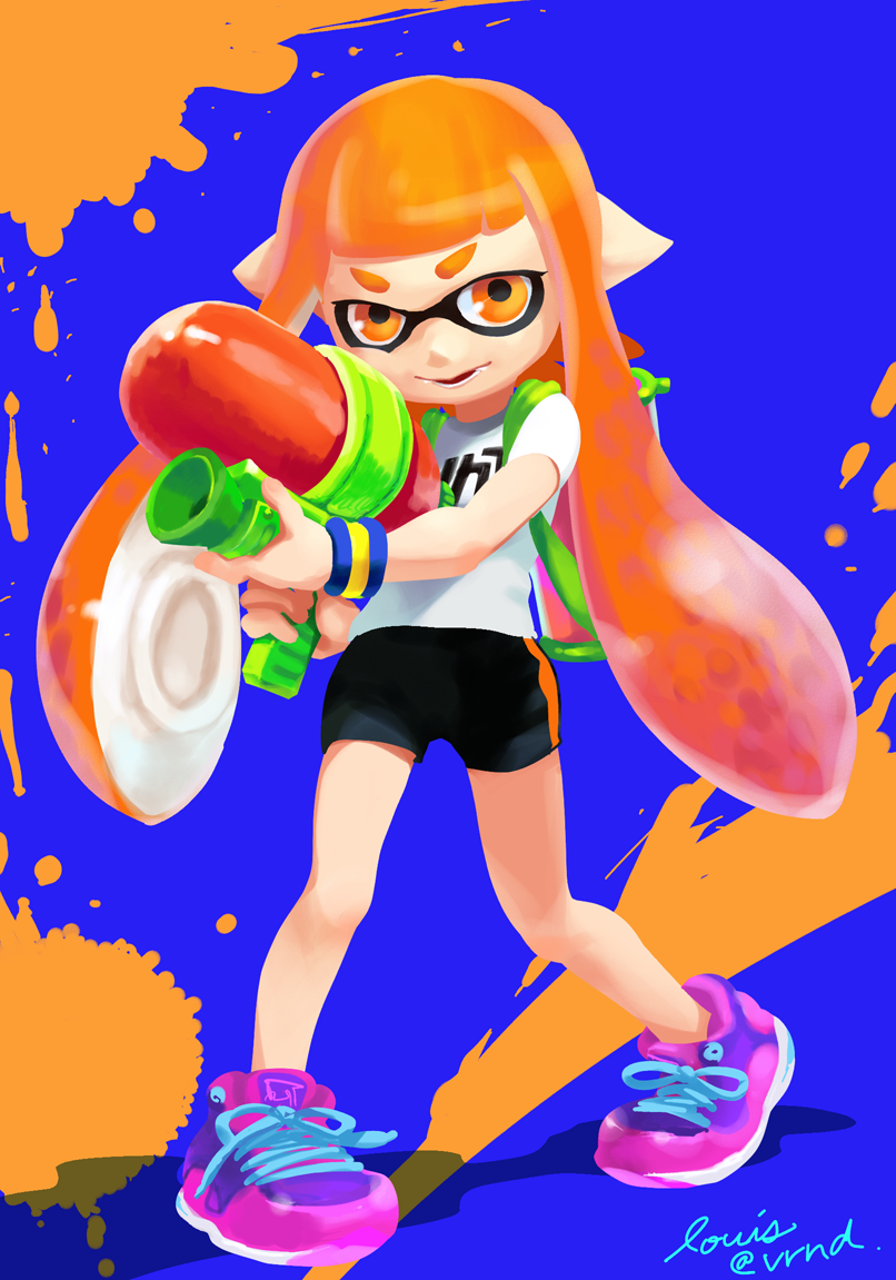 inkling player character, inkling girl, and kaori (splatoon and 1 more) drawn by rui_(veranda)