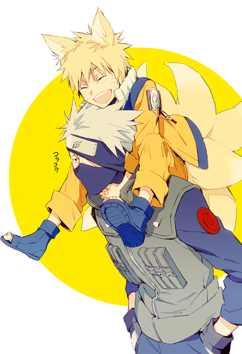 uzumaki naruto and hatake kakashi (naruto) drawn by xia_(ryugo)